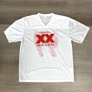 Dos Equis White XX Cerveza 1897 Logo Sport-Tek Football Jersey Size‎ L
